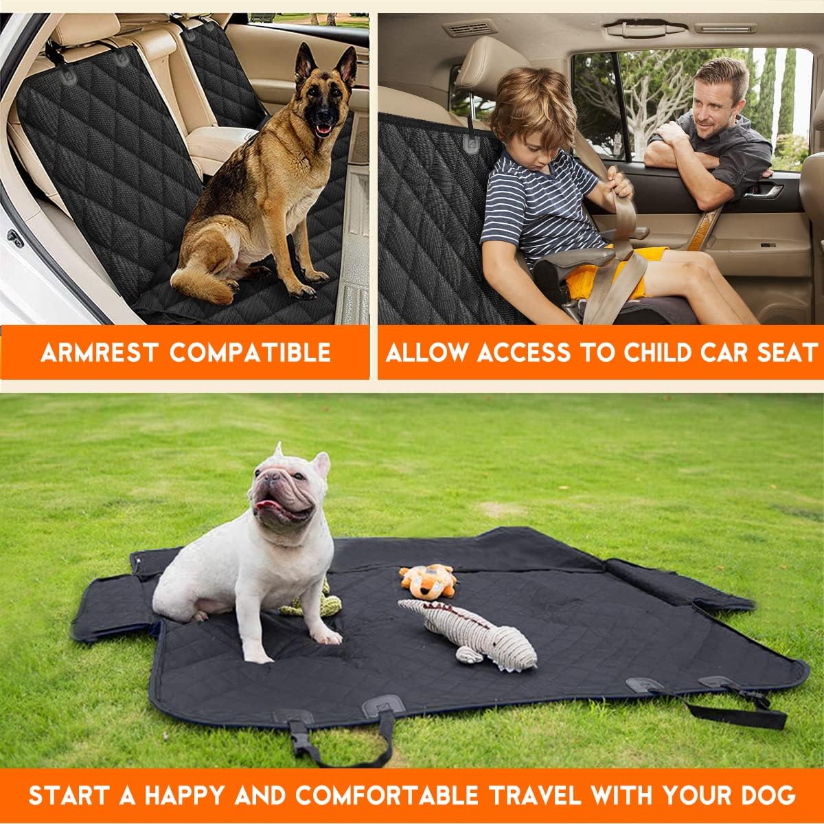 Waterproof Dog Car Seat Cover | Non-Slip Back Seat Protector for Cars, SUVs & Trucks