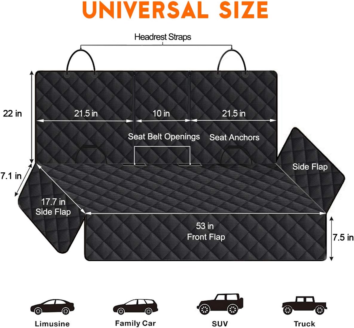 Waterproof Dog Car Seat Cover | Non-Slip Back Seat Protector for Cars, SUVs & Trucks