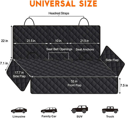 Waterproof Dog Car Seat Cover | Non-Slip Back Seat Protector for Cars, SUVs & Trucks